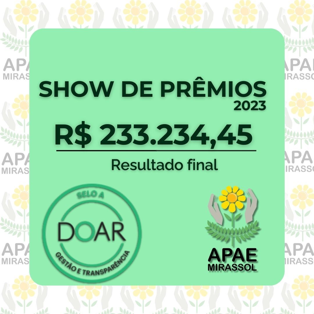 Resultado Da Maior Campanha Da APAE Mirassol Em 2023